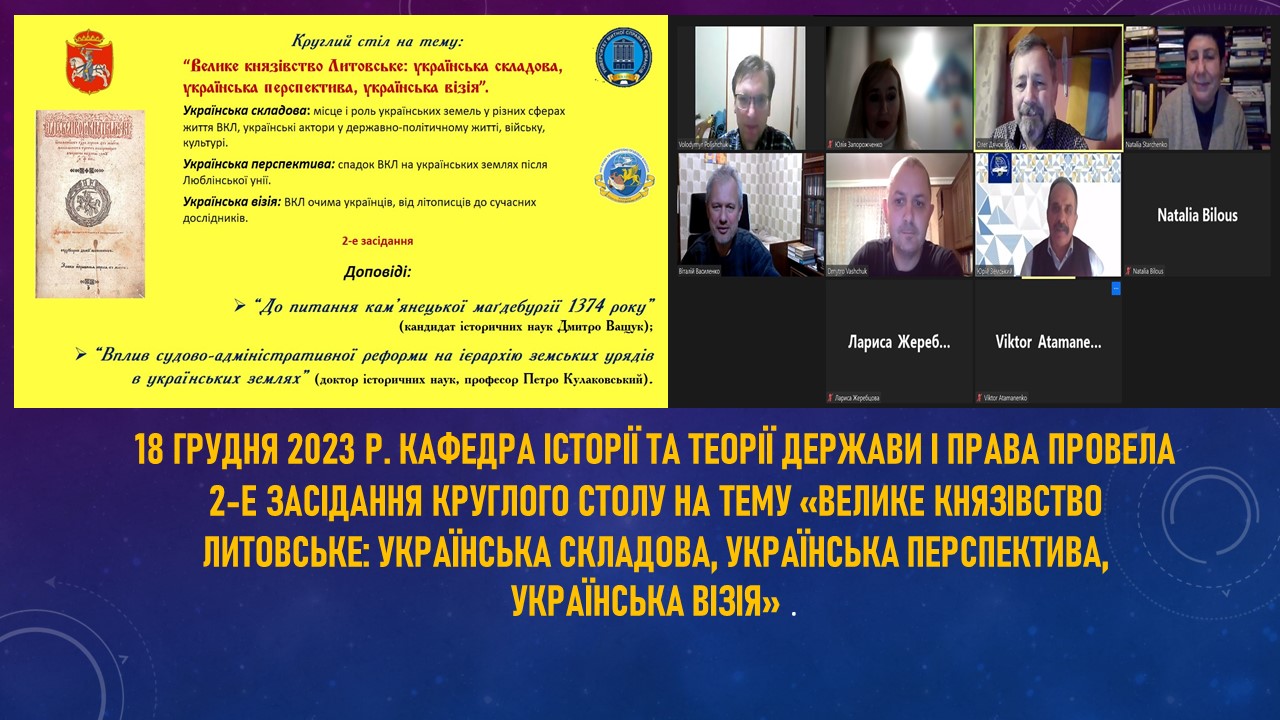 ДРУГЕ ЗАСІДАННЯ КРУГЛОГО СТОЛУ З ІСТОРІЇ ВКЛ